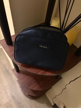 Prada Dark Blue Nylon Toiletry Case